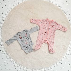 Bunny Newborn Onesie & Footie bundle - Easter!